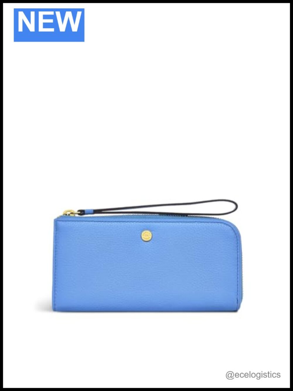 Large Zip Around Leather Wallet with Wristlet Strap